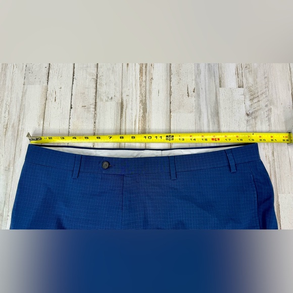 Ralph Ralph Lauren Dress Pants Mens 38x30 Navy Blue Pleated Trousers Tartan - Picture 5 of 10